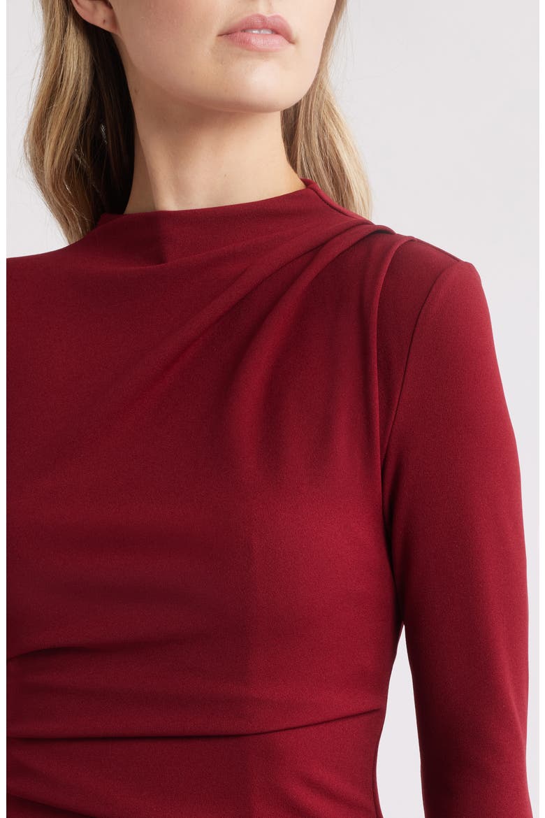 Stacey Long Sleeve Midi Dress, Alternate, color, BURGUNDY