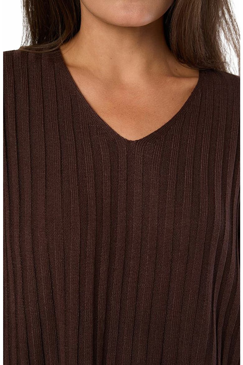 Oversized V Neck Sweater, Alternate, color, BROWN