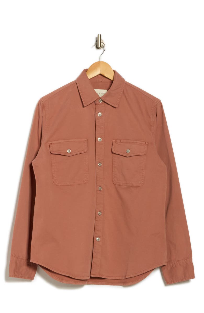 rag & bone Jack Stretch Cotton Shirt Jacket, Alternate, color, Washed Rose