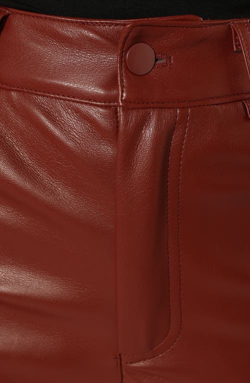 Petal And Pup Petal & Pup Maverick High Waist Straight Leg Faux Leather Pants In Burgundy