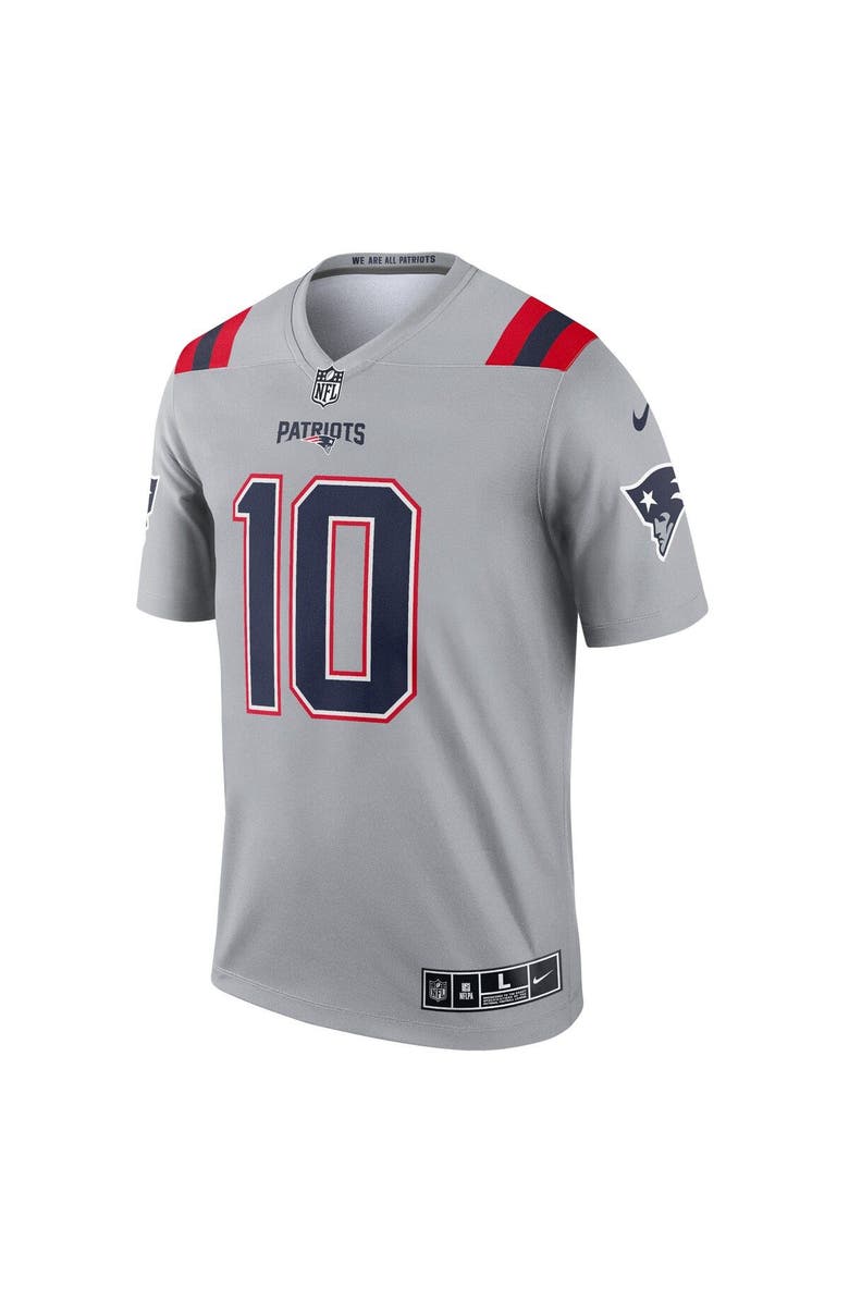 Nike Men's Nike Mac Jones Gray New England Patriots Inverted Legend Jersey, Alternate, color, 