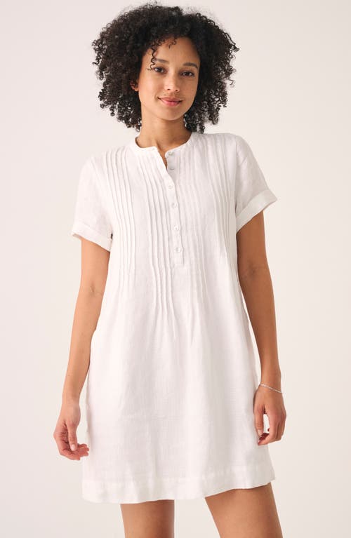 Faherty Gemina Basketweave Dress In White
