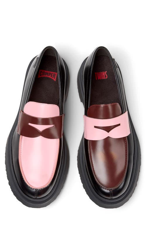 Camper Walden Twins Mismatched Penny Loafer In Black