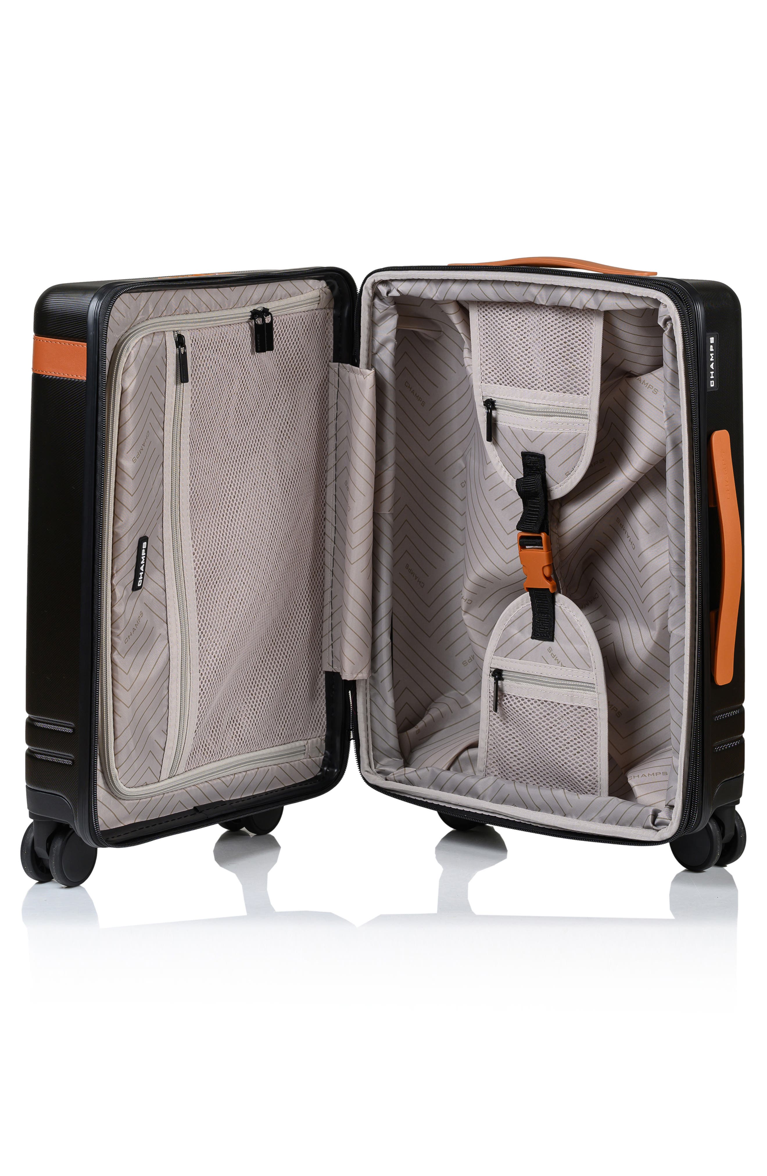 CHAMPS Vintage IV Hardside Carry-On Suitcase, Alternate, color, Black