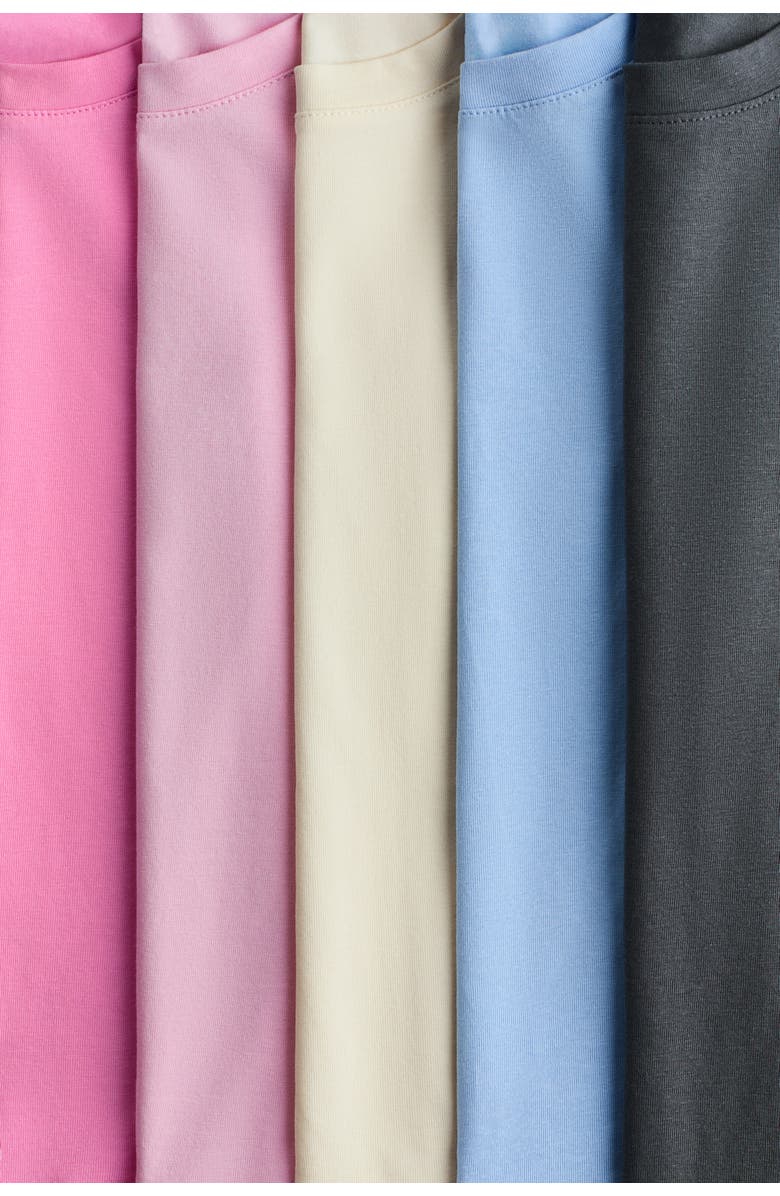 H&M 5-pack Cotton Tops, Alternate, color, Pink/Light Blue