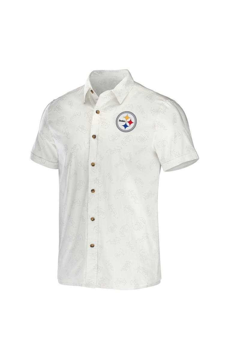 NFL X DARIUS RUCKER Men's NFL x Darius Rucker Collection by Fanatics White Pittsburgh Steelers Woven Button-Up T-Shirt, Alternate, color, White