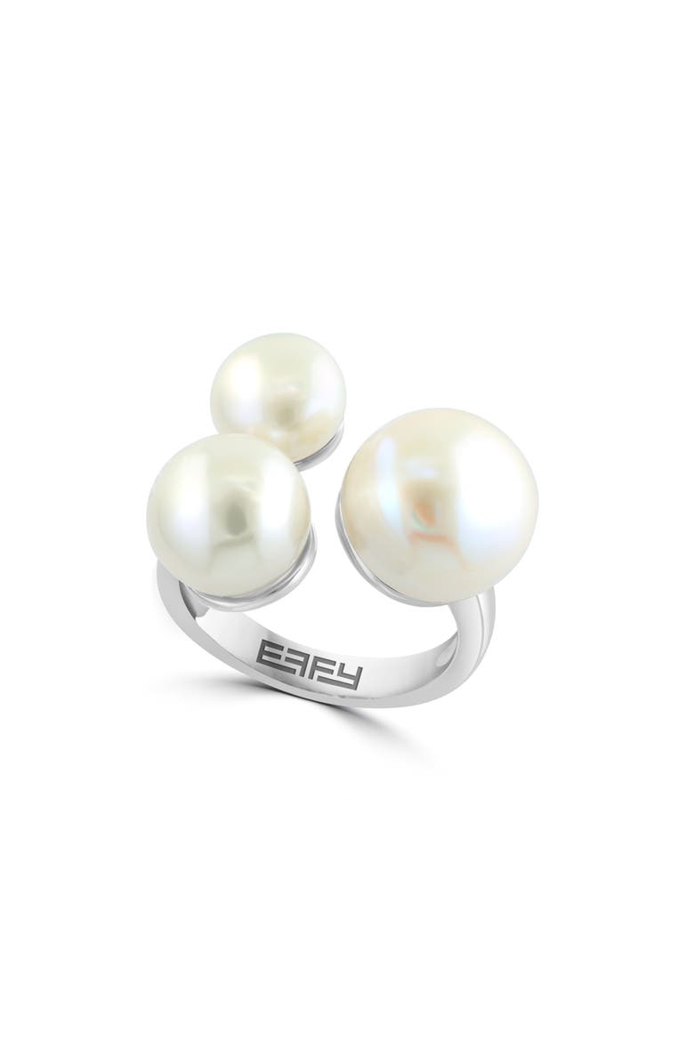 Freshwater Pearl Trio Ring, Main, color, WHITE