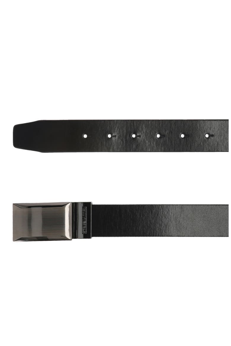 Plaque Reversible Leather Belt, Alternate, color, BLACK/ BROWN
