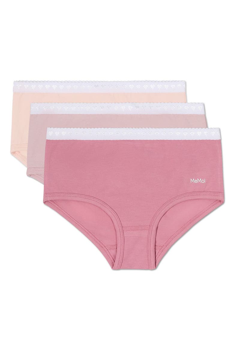 Girls' 3 Pair Pack Solid Chromatic Rose Briefs, Main, color, Pink Mix