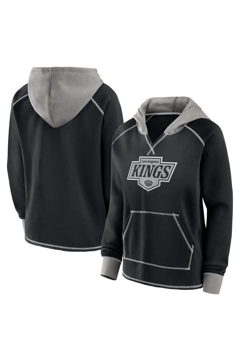 Women's Logo Athletic Black Los Angeles Kings Hit It French Terry Full-Zip Hoodie, Alternate, color, Black