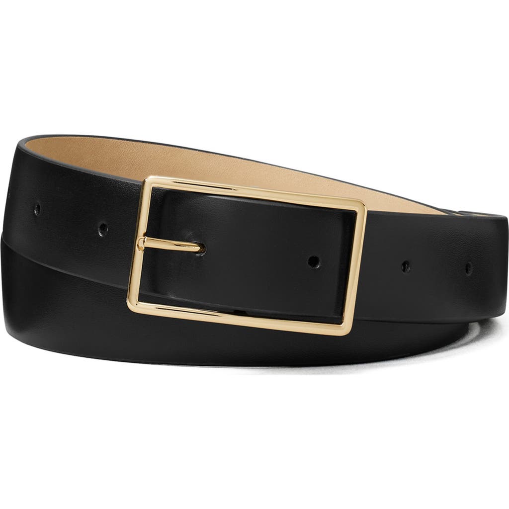 Tory Burch Roller Buckle Leather Belt In Black