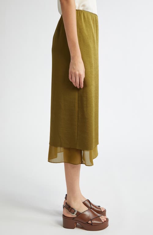 Vince Double Side Slit Straight Skirt In Laurel