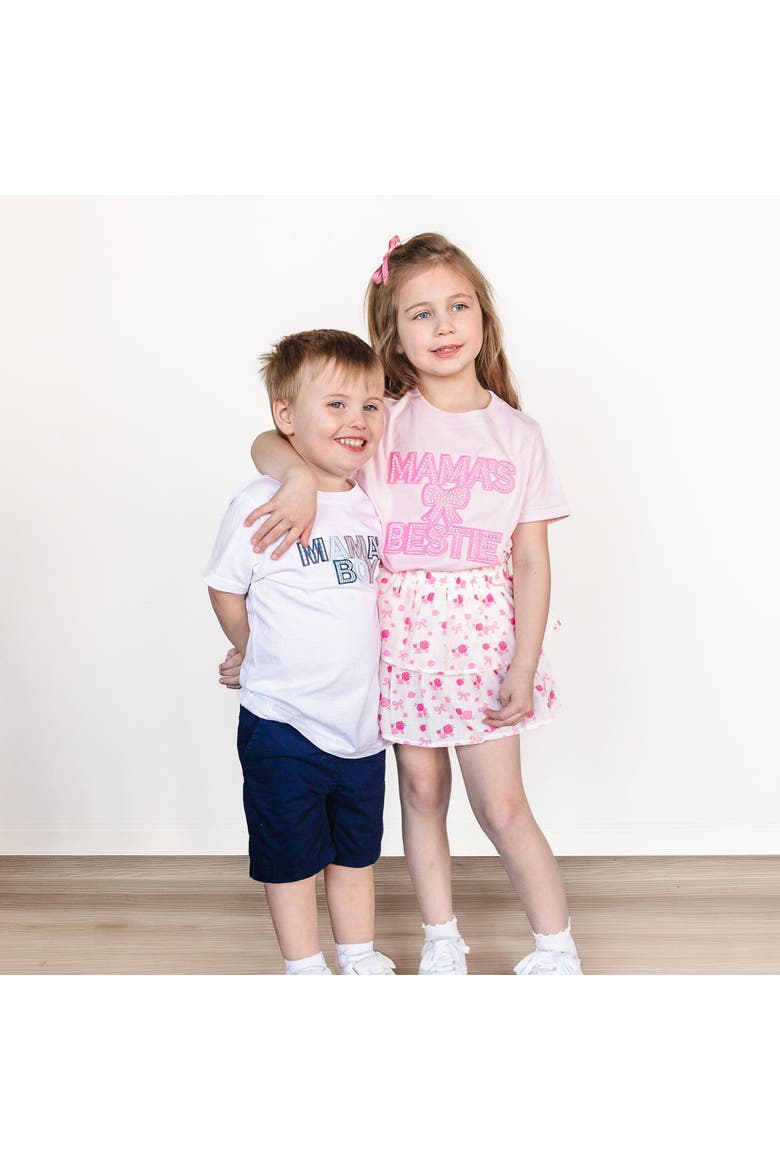 Mama's Bestie Pearl Patch Short Sleeve T-Shirt, Alternate, color, Ballet Pink