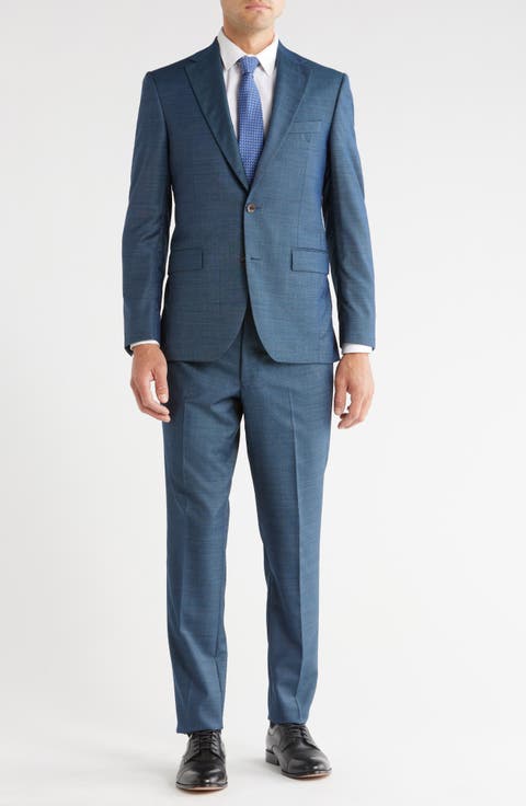 Esprit Solid Blue Wool Suit