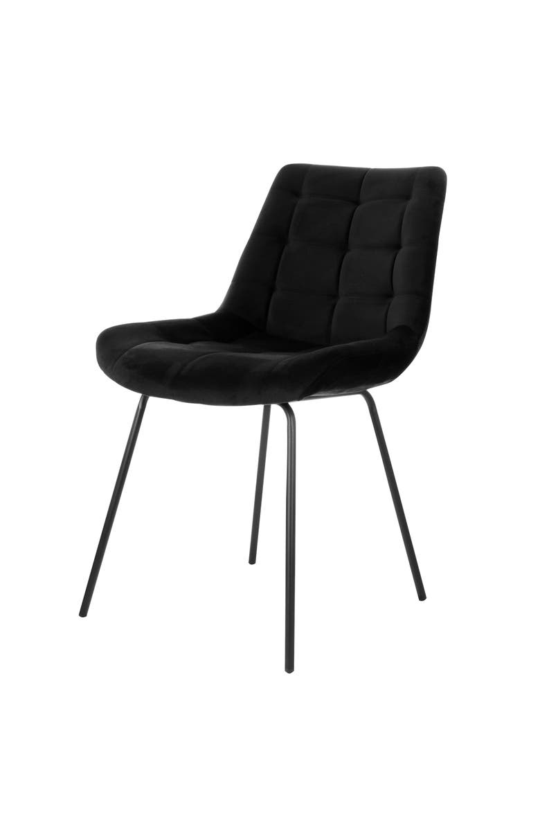 Elama 2 Piece Tufted Chair with Metal Legs, Alternate, color, Black