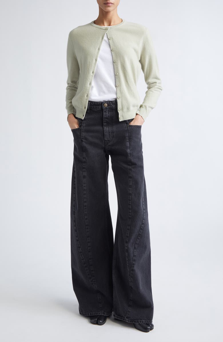 Maison Margiela Virgin Wool Cardigan, Alternate, color, Pale Green