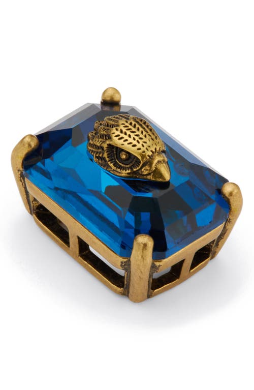 Kurt Geiger London Emerald Cut Crystal Stud Earrings In Blue