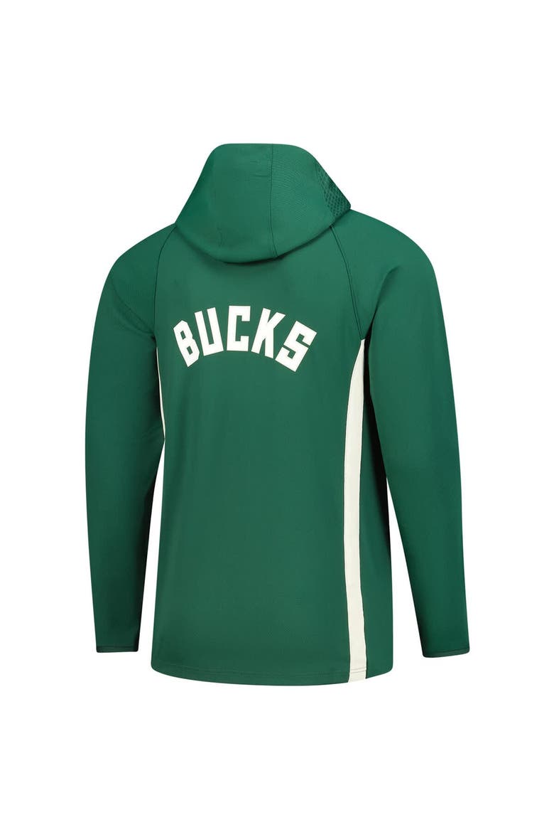 Men's Nike  Hunter Green Milwaukee Bucks Authentic On Court Zone Quarter-Zip Dri-FIT Hoodie Jacket, Alternate, color, Hunter Green