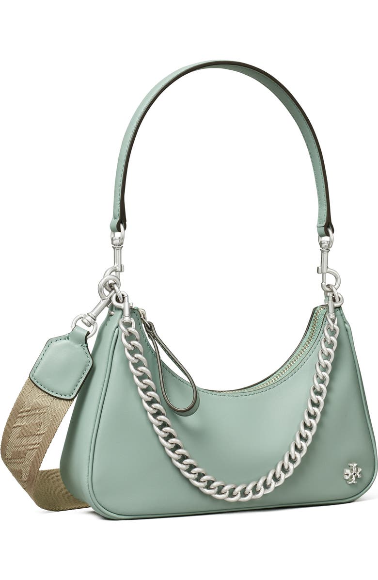 Tory Burch 151 Mercer Patent Small Crescent Bag, Alternate, color,