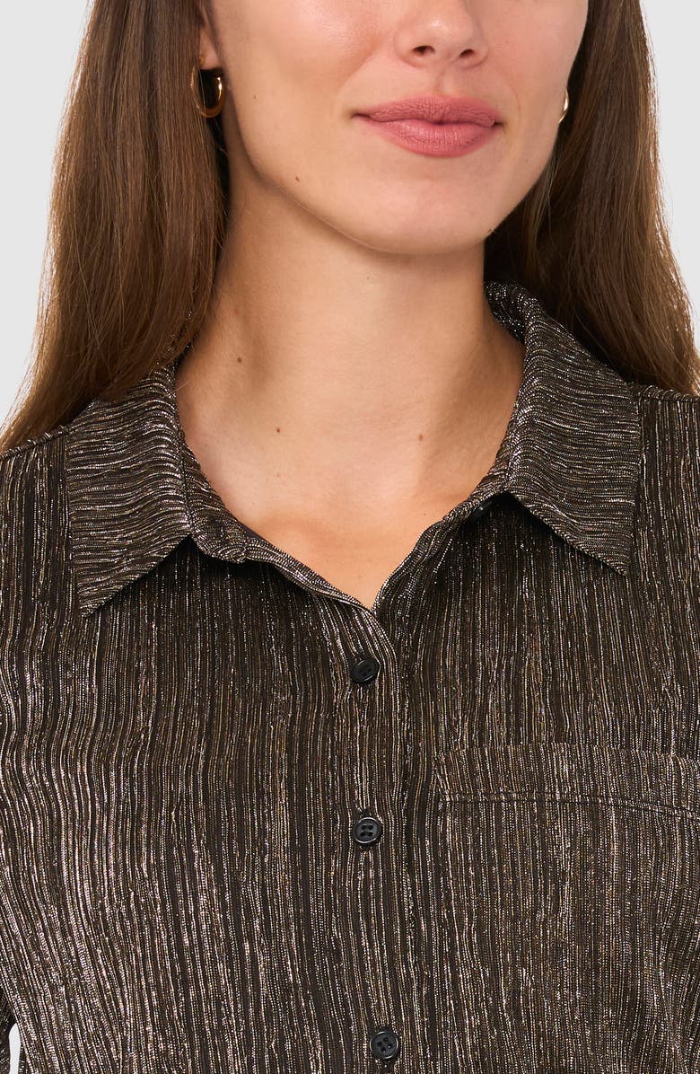 Halogen<sup>®</sup> Metallic Button-Up Shirt, Alternate, color,