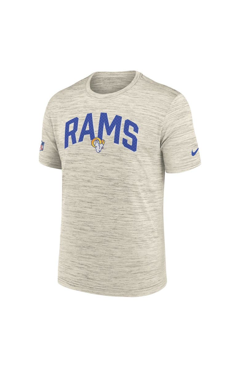 Nike Men's Nike Cream Los Angeles Rams Sideline Velocity Athletic Stack Performance T-Shirt, Alternate, color,