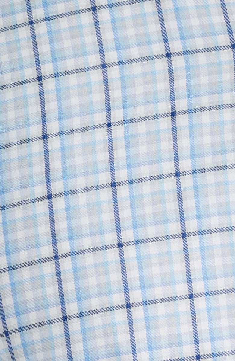Peter Millar Crown Lite Shadow Check Performance Twill Button-Up Shirt, Alternate, color, Cottage Blue