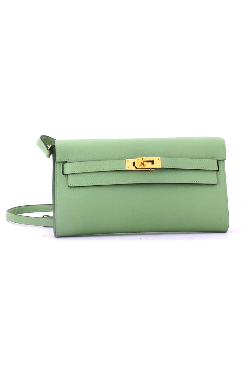 Pre-Owned Hermes Kelly To Go Wallet Evercolor, Alternate, color, Vert Criquet