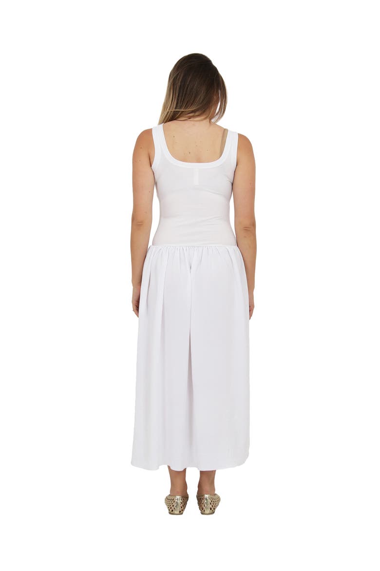 Womens Essential Sleeveless Scoop Neck A-Line Pocket Maxi Dress, Alternate, color, White