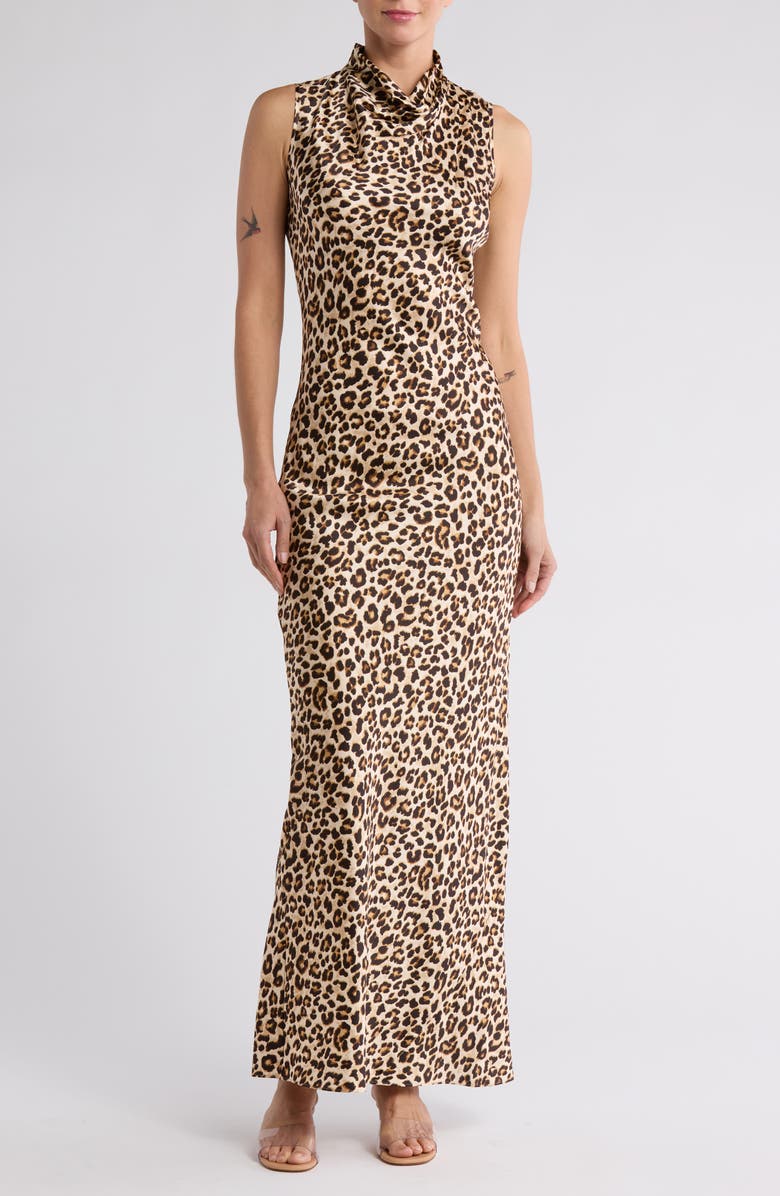 Veronica Beard Kura Cowl Neck Sleeveless Silk Dress, Main, color, 