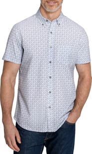 W.R.K Faded Square Reworked Short Sleeve Button-Up Shirt