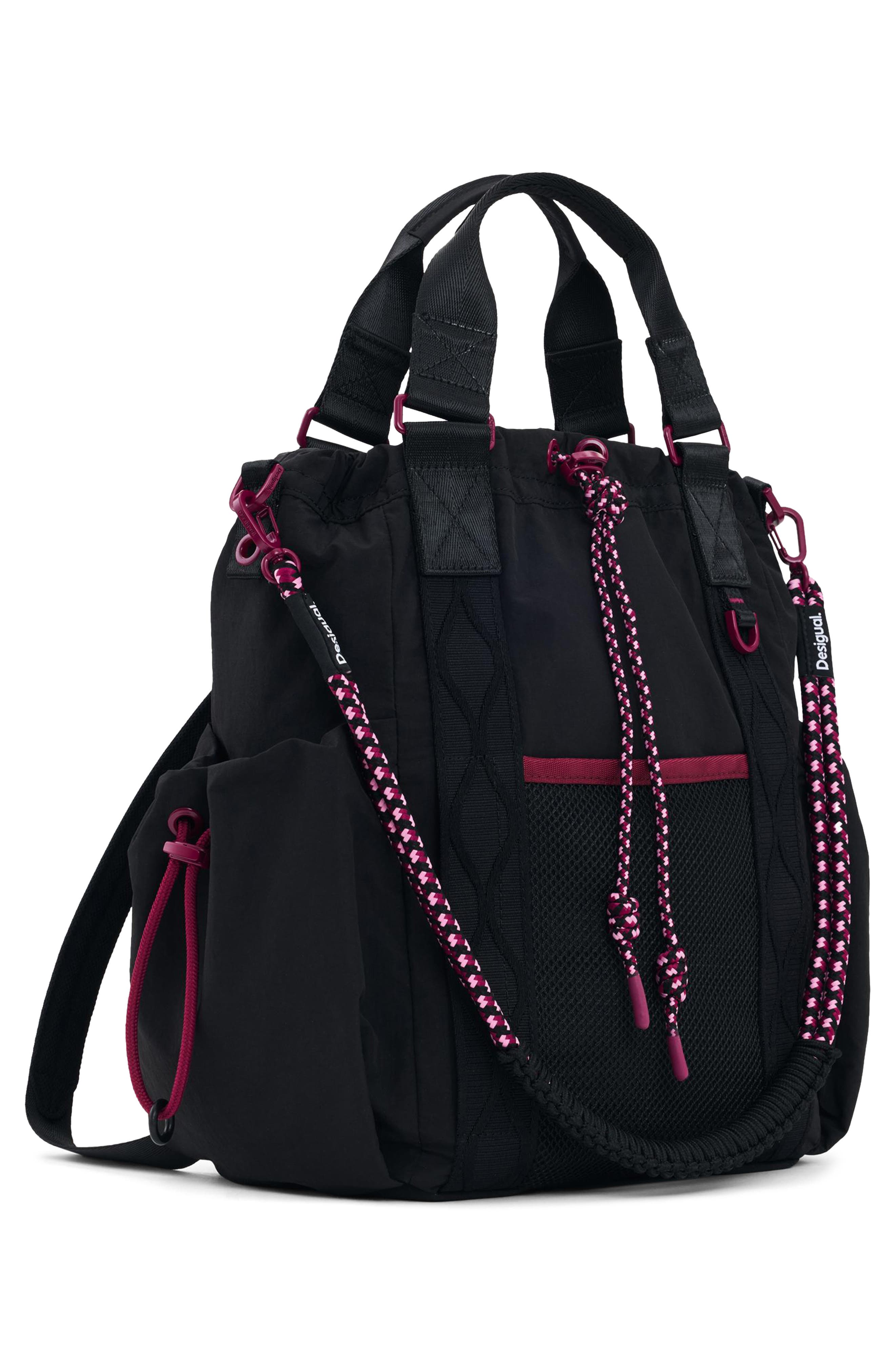 Desigual Medium Nylon Backpack, Alternate, color, Black