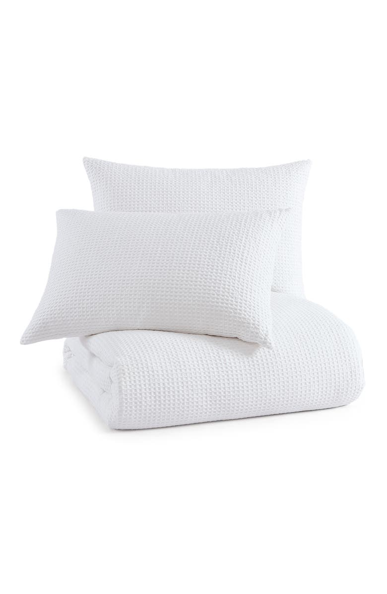 DKNY Modern Waffle Cotton Comforter & Sham Set, Alternate, color, White