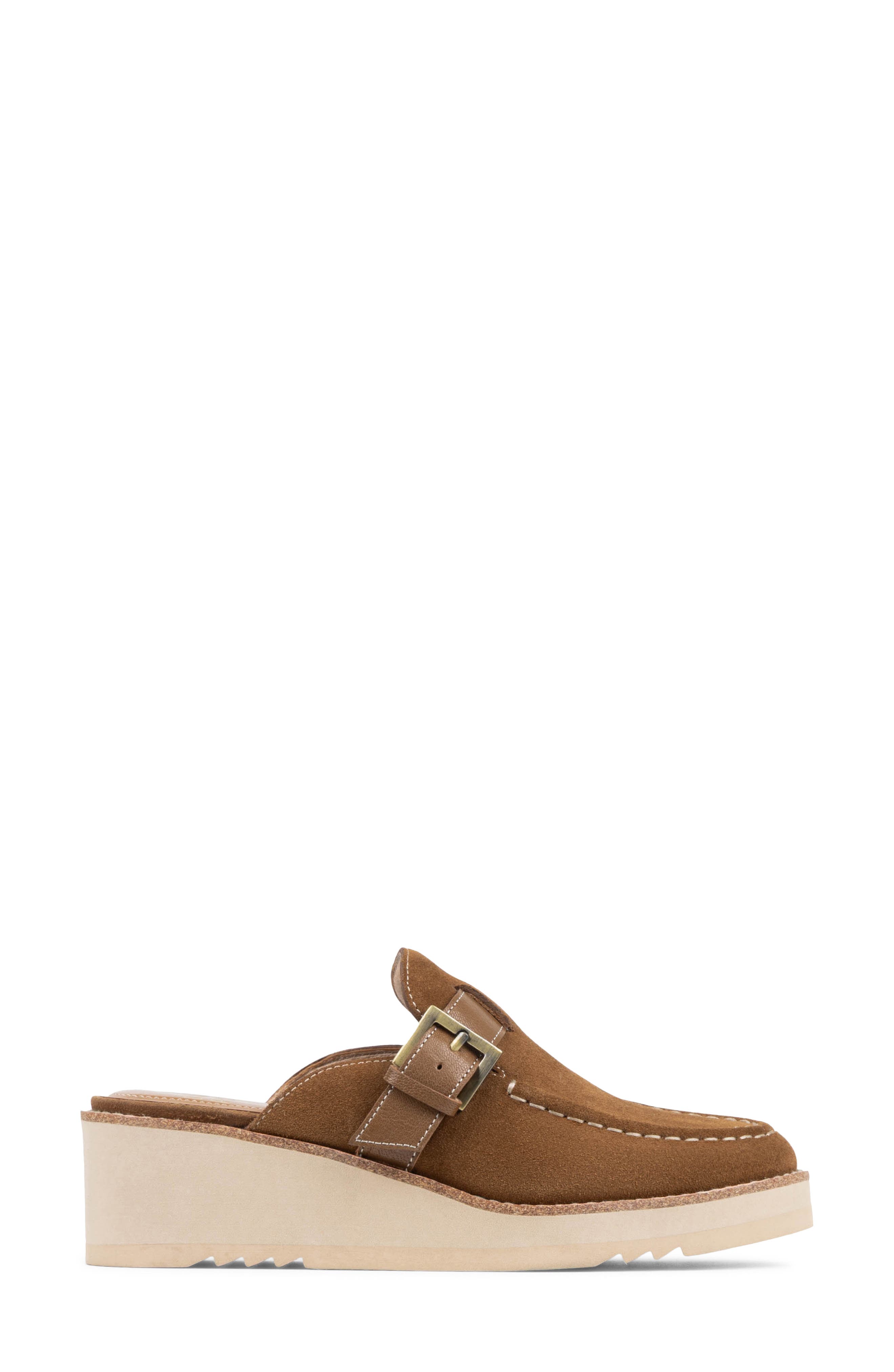 Elvesa Leather Platform Wedge Mule, Alternate, color, SADDLE