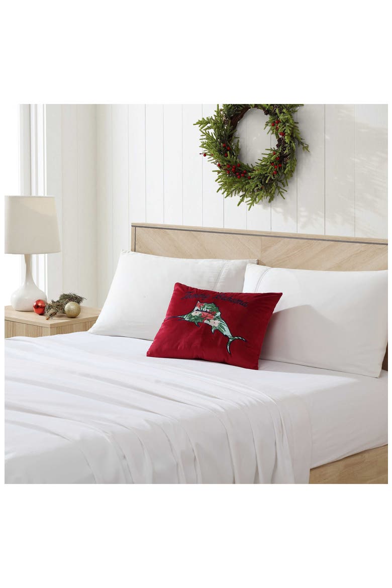 Holiday Marlin Breakfast Pillow, Alternate, color, RED