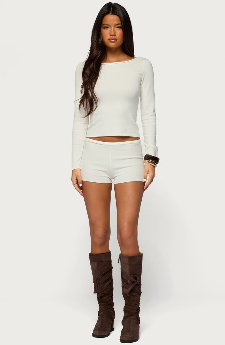 EDIKTED Arianna Knit Shorts, Alternate, color, 