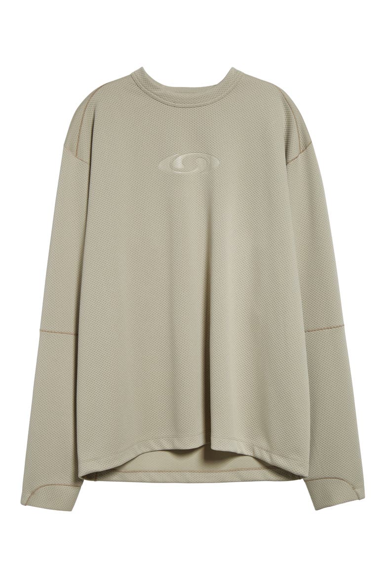 x Salomon Logo Long Sleeve Graphic Mesh T-Shirt, Alternate, color, ABBEY STONE