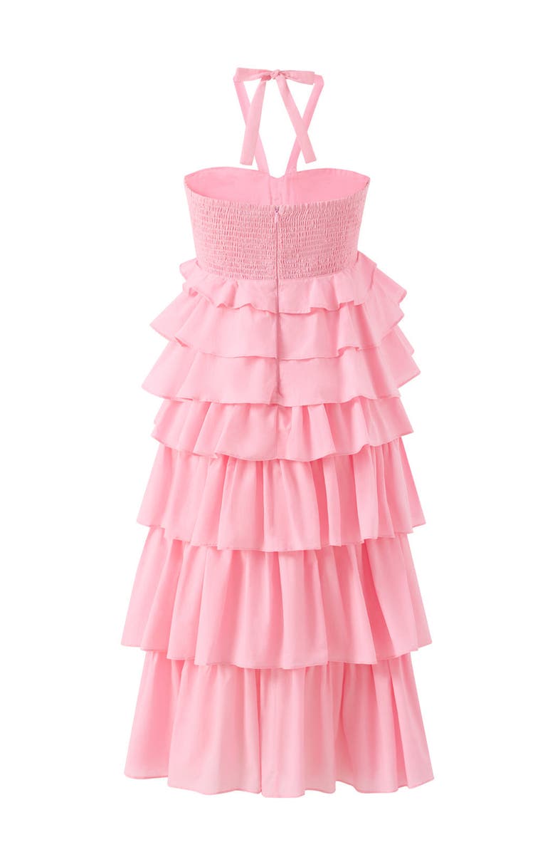 Marlo Kids Ellie Cotton Frill Maxi Dress, Alternate, color, Pink