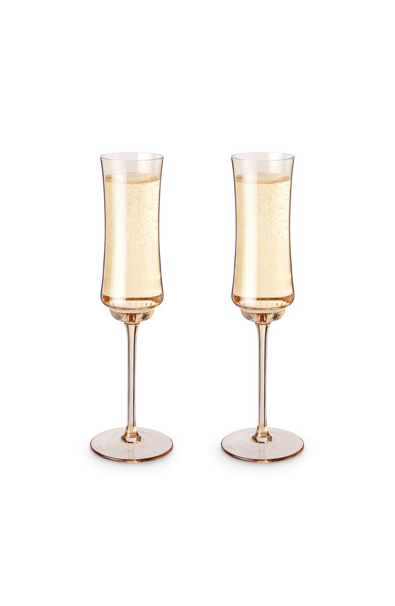 TWINE Tulip Champagne Flutes in Amber Set of 2, Main, color,