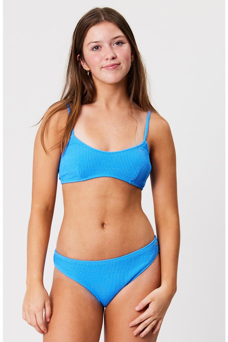 Women's Textured Bikini Bottom, Alternate, color, Marine Blue