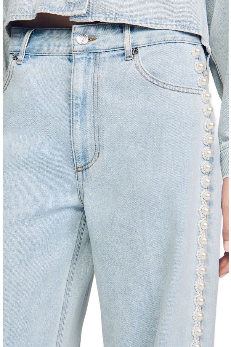 Beaded jeans, Alternate, color, Light bu jean