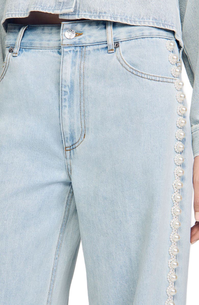 SANDRO Beaded jeans, Alternate, color, 