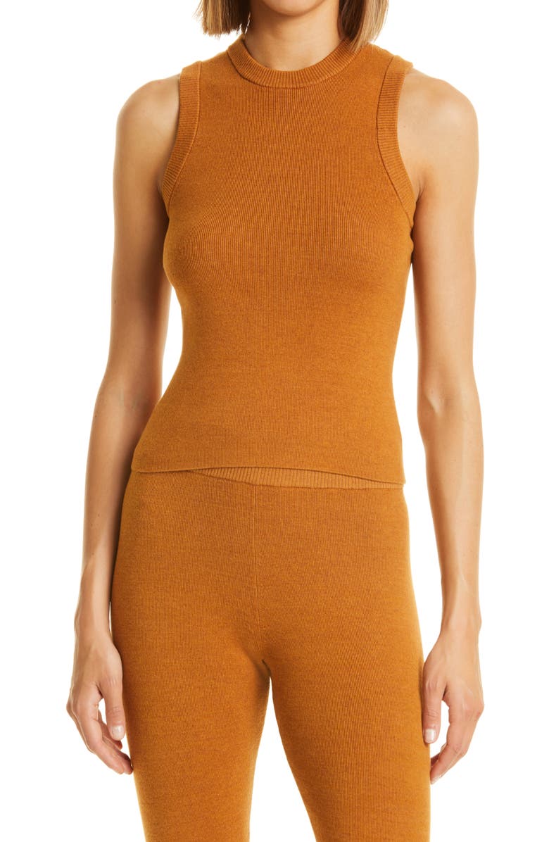 Toccin Cotton & Wool Sweater Tank, Main, color, Ginger