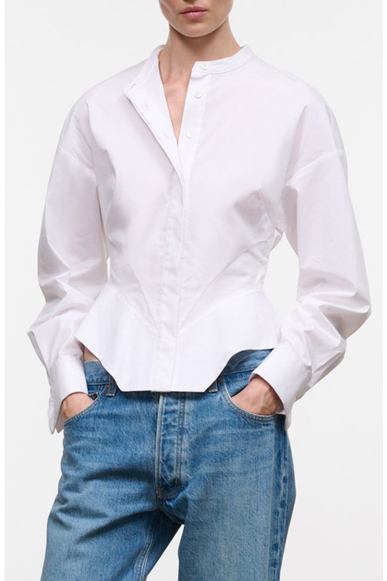 Rhys Stretch Cotton Shirt, Main, color, WHITE