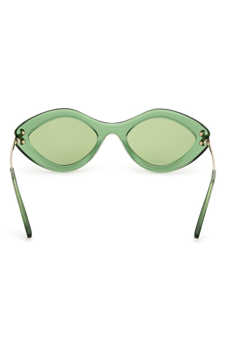 Emilio Pucci Geometric 54mm Sunglasses, Alternate, color, Shiny Light Green / Green