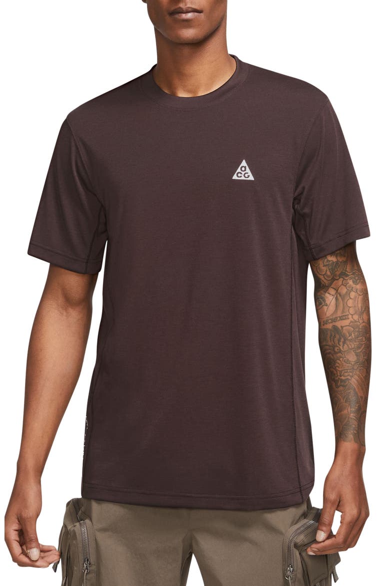 Dri-FIT ADV Goat Rocks T-Shirt, Main, color, EARTH/ SUMMIT WHITE