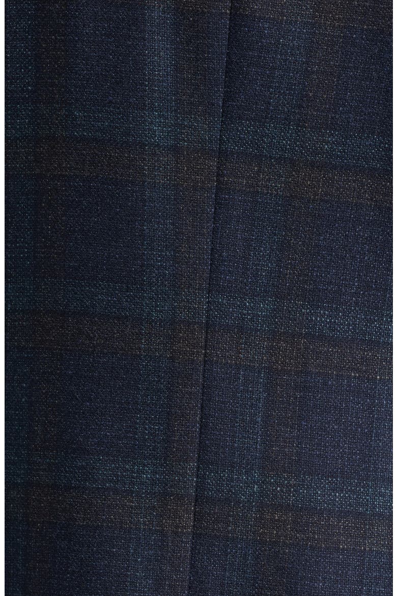 Siena Regular Fit Navy Plaid Textured Wool Sport Coat, Alternate, color, NAVY