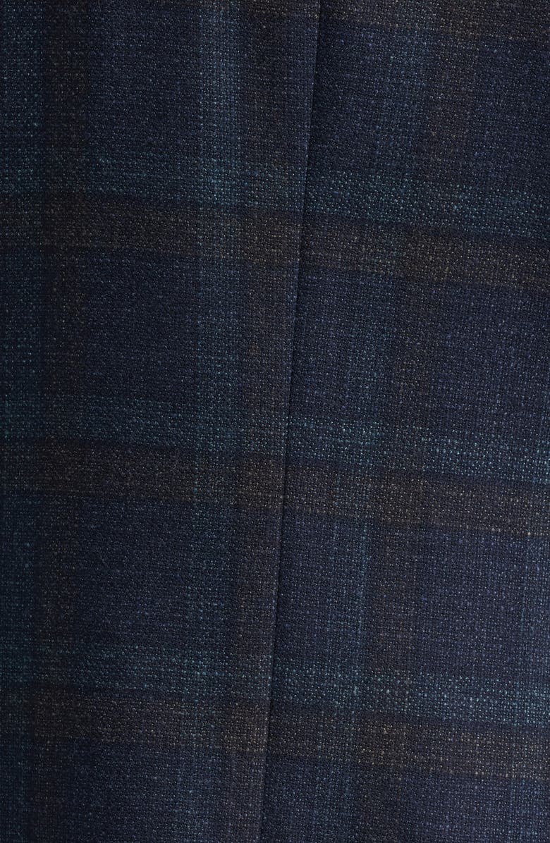 Canali Siena Regular Fit Navy Plaid Textured Wool Sport Coat, Alternate, color, Navy