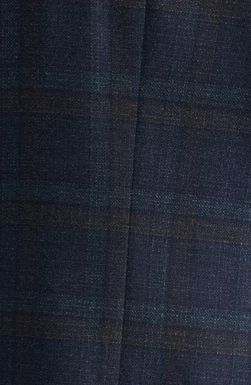 Canali Siena Regular Fit Navy Plaid Textured Wool Sport Coat In Blue