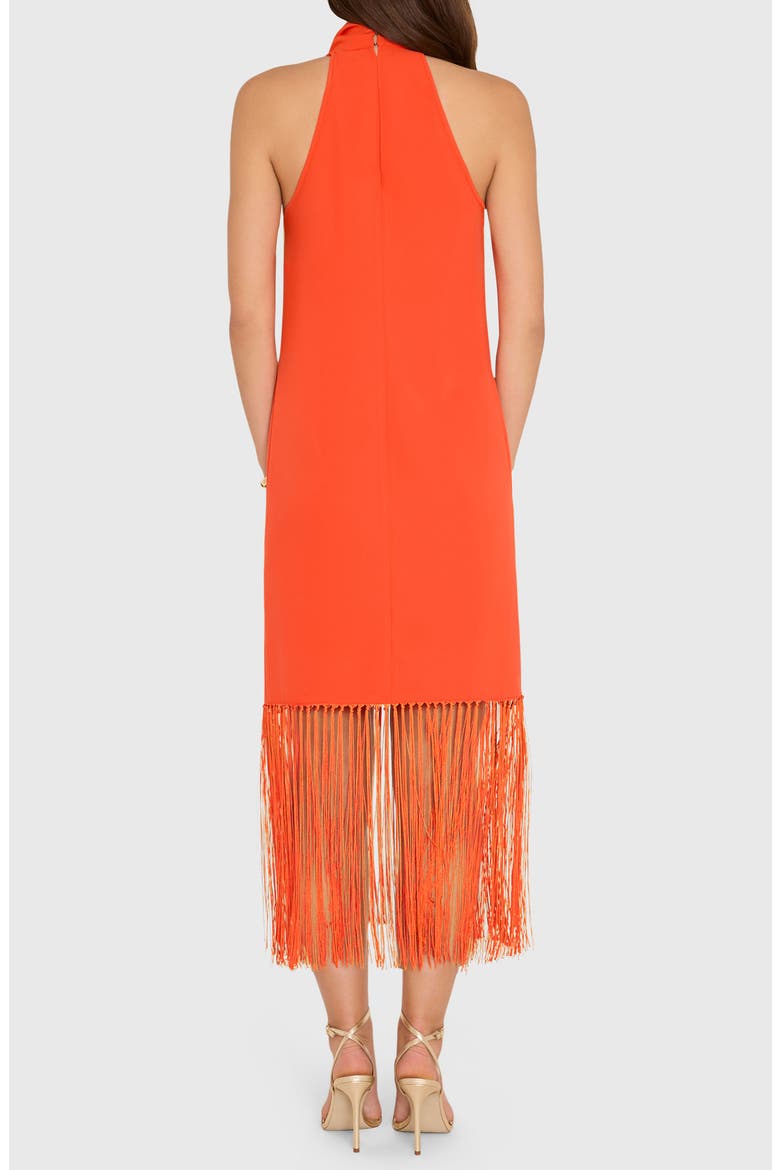 Syd Cowl Neck Fringe Midi Dress, Alternate, color, MANDARIN