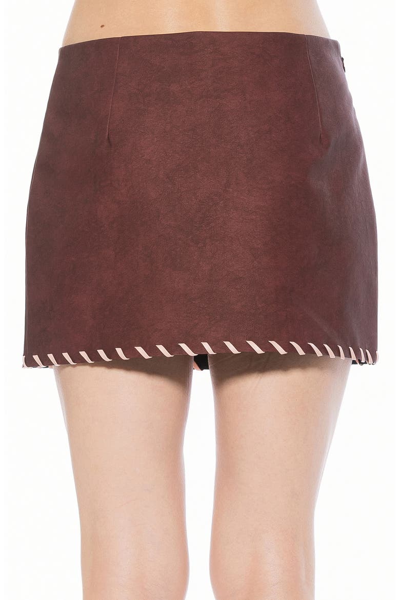 Zaire Whipstitch Miniskirt, Alternate, color, BURGUNDY